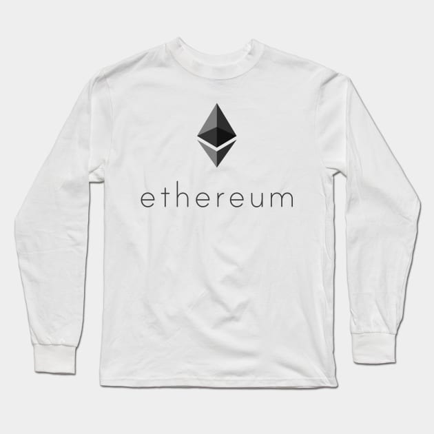 Ethereum Logo Black Long Sleeve T-Shirt by NATEnTATE